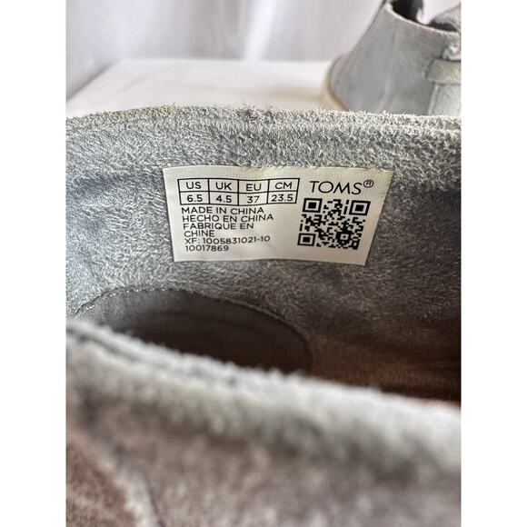 Toms Bryce Stone Grey Suede Slip On Sneaker Shoe Womens Size 6.5 - Picture 5 of 10